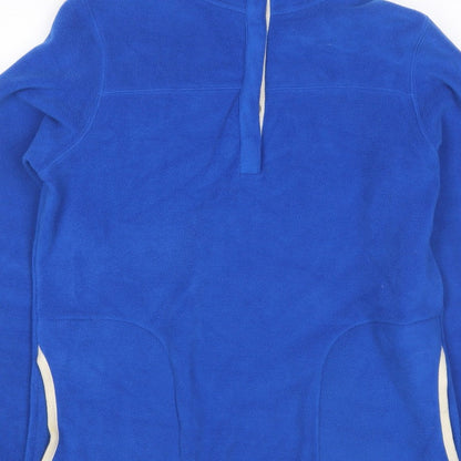 Lands' End Women Blue S Fleece 1/4 Zip Pullover Sweatshirt