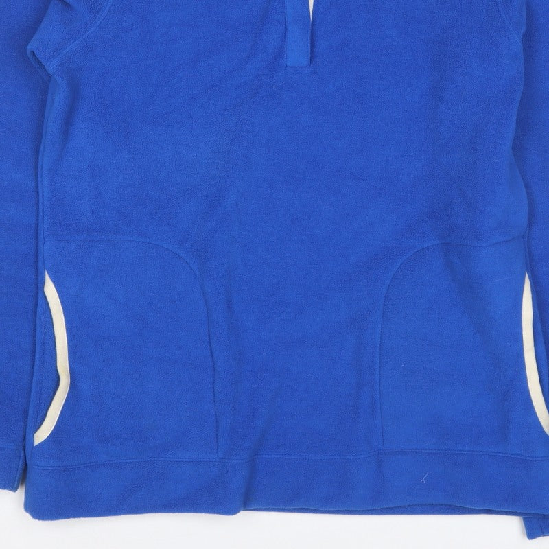 Lands' End Women Blue S Fleece 1/4 Zip Pullover Sweatshirt
