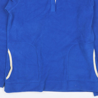 Lands' End Women Blue S Fleece 1/4 Zip Pullover Sweatshirt