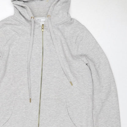 Next Womens Grey UK 8 Full Zip Hoodie Drawstring Pockets