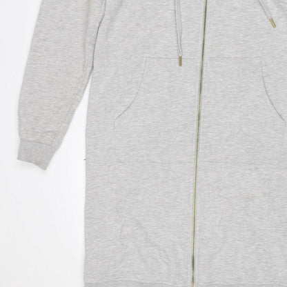 Next Womens Grey UK 8 Full Zip Hoodie Drawstring Pockets