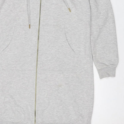 Next Womens Grey UK 8 Full Zip Hoodie Drawstring Pockets