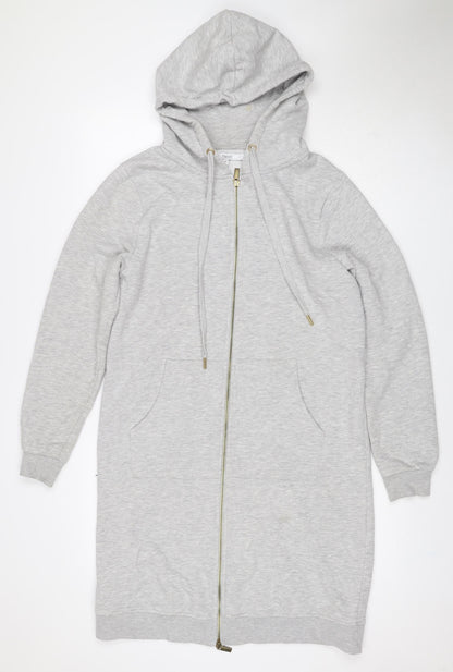 Next Womens Grey UK 8 Full Zip Hoodie Drawstring Pockets