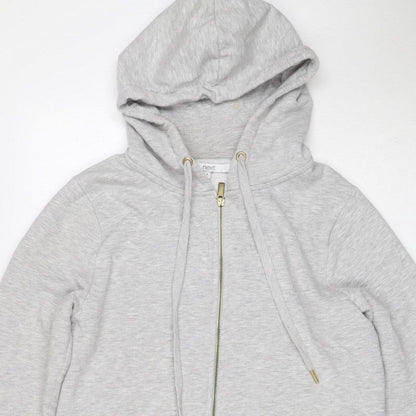 Next Womens Grey UK 8 Full Zip Hoodie Drawstring Pockets