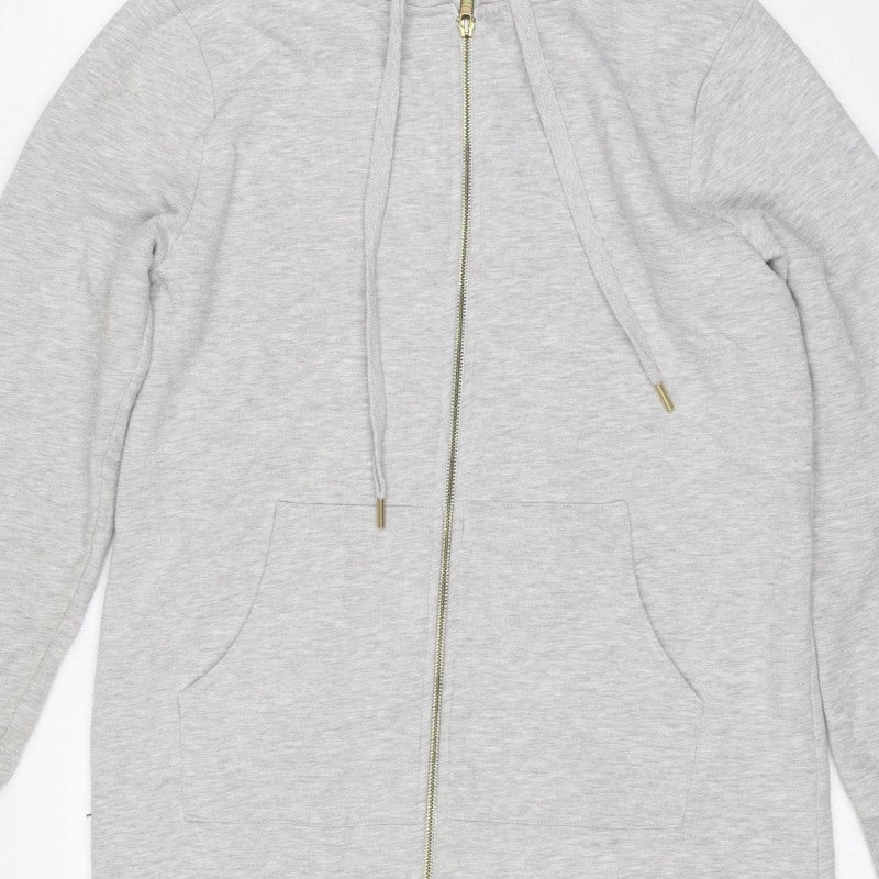 Next Womens Grey UK 8 Full Zip Hoodie Drawstring Pockets