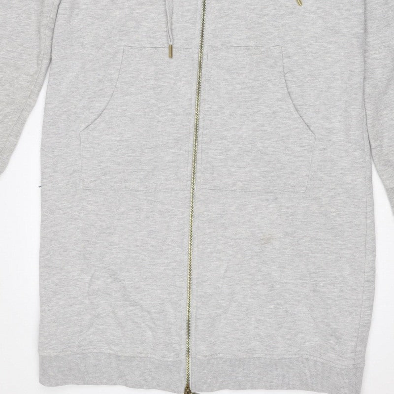 Next Womens Grey UK 8 Full Zip Hoodie Drawstring Pockets