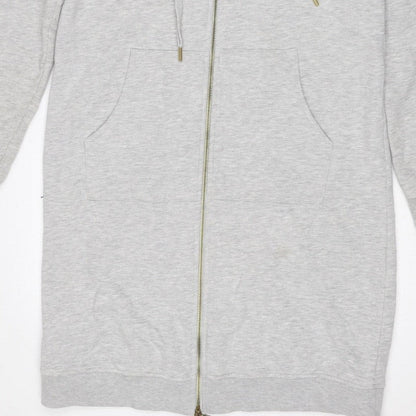 Next Womens Grey UK 8 Full Zip Hoodie Drawstring Pockets