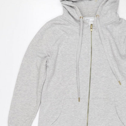 Next Womens Grey UK 8 Full Zip Hoodie Drawstring Pockets