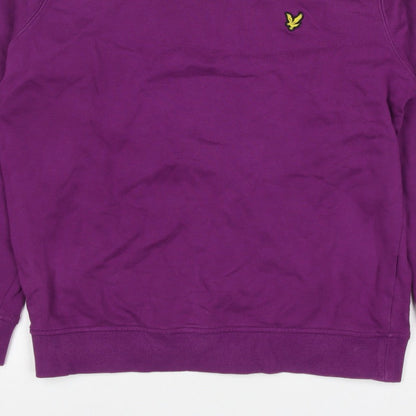 Lyle & Scott Men’s Purple XL Crew Neck Pullover Logo Sweatshirt