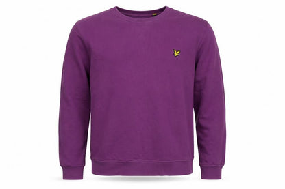 Lyle & Scott Men’s Purple XL Crew Neck Pullover Logo Sweatshirt