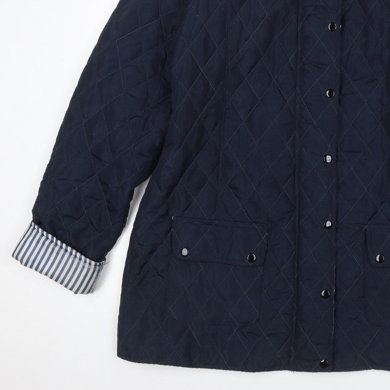Urban Diva Women’s Blue Size 20 Quilted Mid-Length Coat