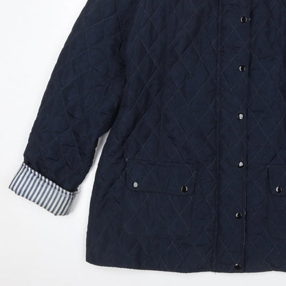 Urban Diva Women’s Blue Size 20 Quilted Mid-Length Coat