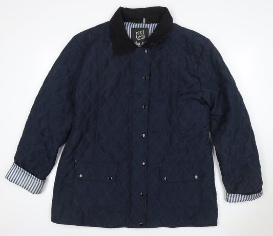 Urban Diva Women’s Blue Size 20 Quilted Mid-Length Coat