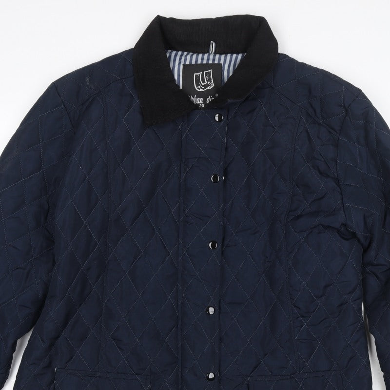 Urban Diva Women’s Blue Size 20 Quilted Mid-Length Coat