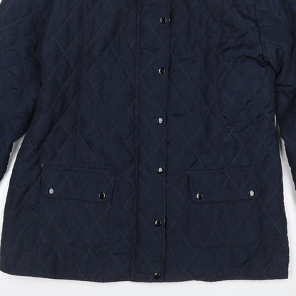 Urban Diva Women’s Blue Size 20 Quilted Mid-Length Coat