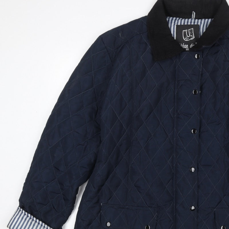 Urban Diva Women’s Blue Size 20 Quilted Mid-Length Coat