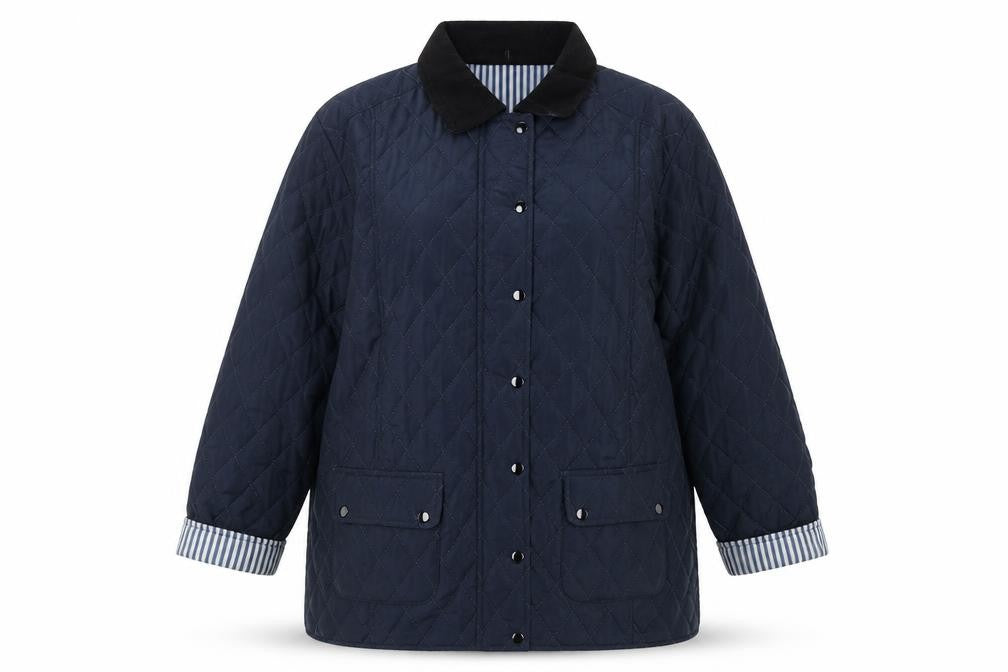 Urban Diva Women’s Blue Size 20 Quilted Mid-Length Coat