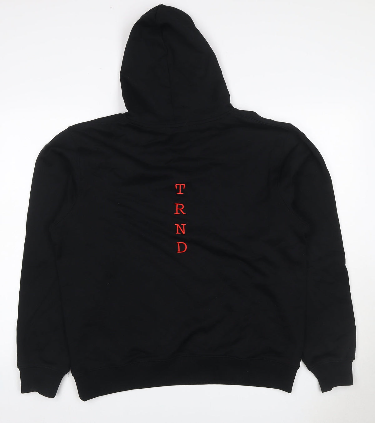 NT UR TRND Men's Black M Pullover Hoodie Red Satin Panel Quotes