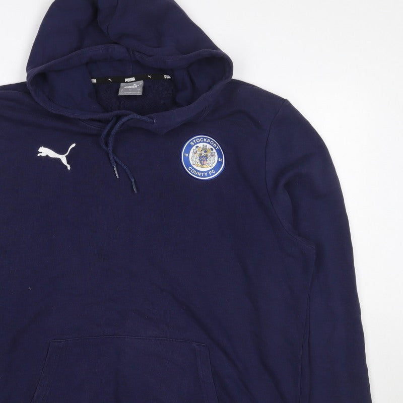 Puma Men’s Blue L Stockport County FC Pullover Hoodie Football