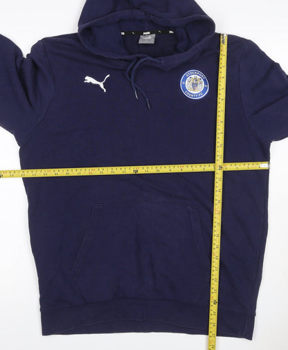 Puma Men’s Blue L Stockport County FC Pullover Hoodie Football