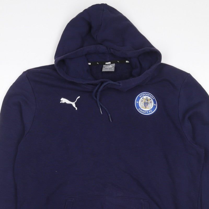 Puma Men’s Blue L Stockport County FC Pullover Hoodie Football