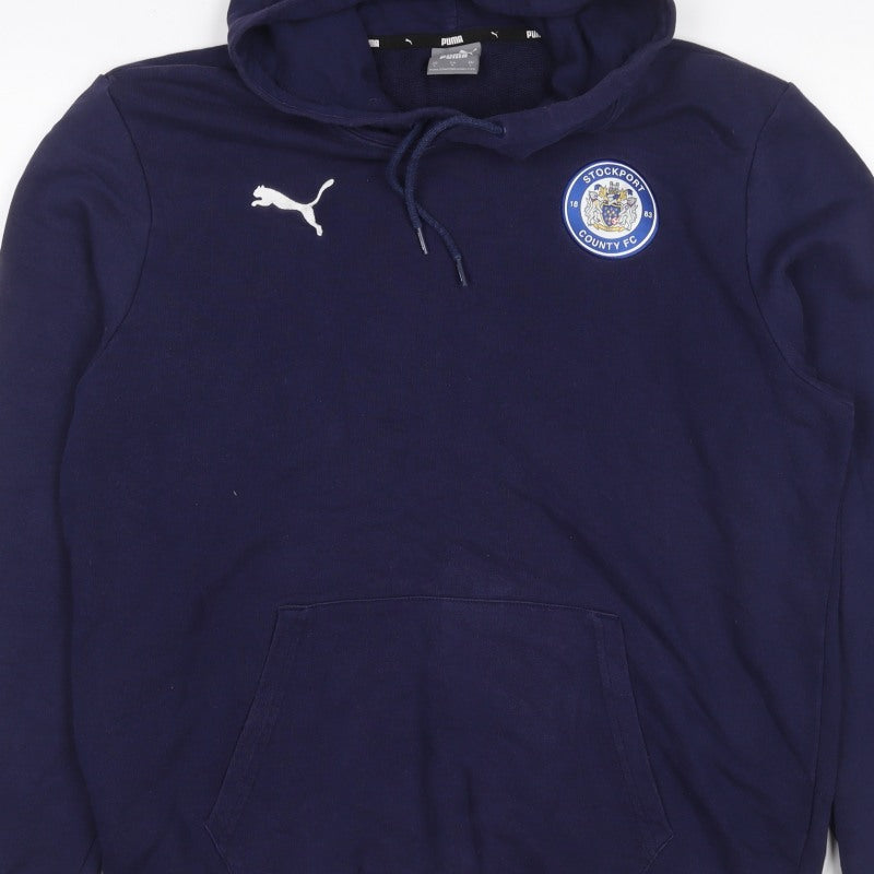Puma Men’s Blue L Stockport County FC Pullover Hoodie Football