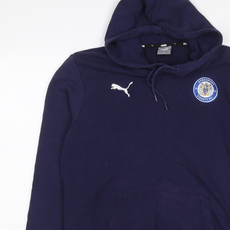 Puma Men’s Blue L Stockport County FC Pullover Hoodie Football