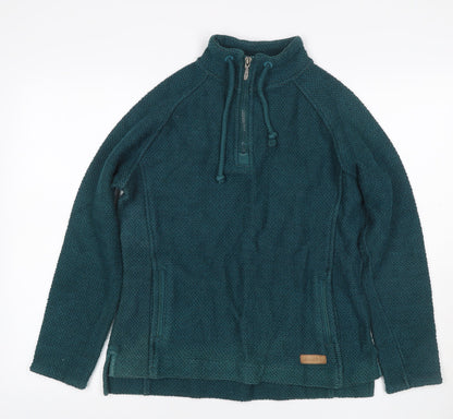 Weird Fish Women’s Green Size 12 Henley 1/4 Zip Sweatshirt
