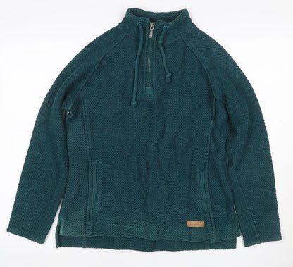 Weird Fish Women’s Green Size 12 Henley 1/4 Zip Sweatshirt