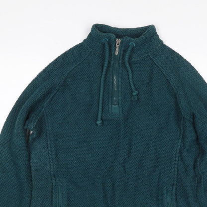 Weird Fish Women’s Green Size 12 Henley 1/4 Zip Sweatshirt