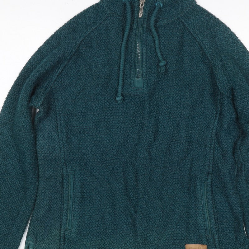 Weird Fish Women’s Green Size 12 Henley 1/4 Zip Sweatshirt