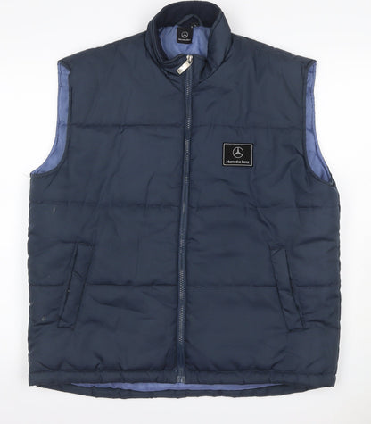 Mercedes-Benz Men’s Blue L Padded Bodywarmer Gilet Full Zip