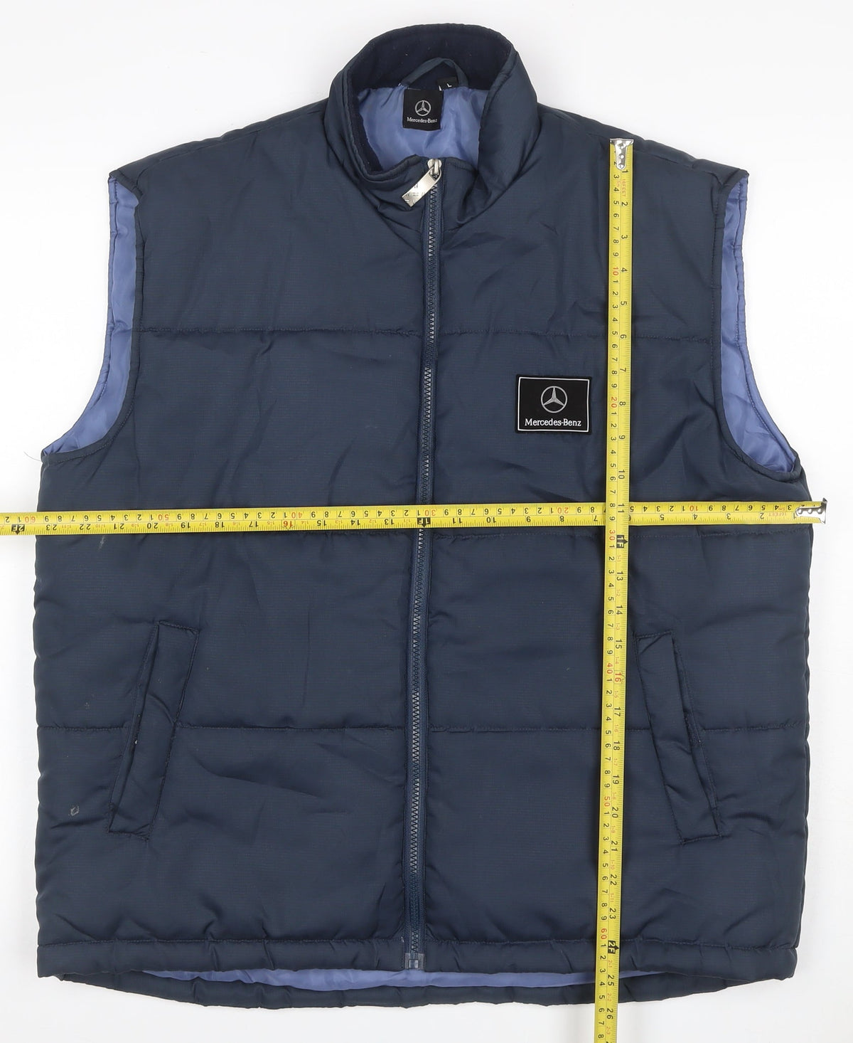 Mercedes-Benz Men’s Blue L Padded Bodywarmer Gilet Full Zip
