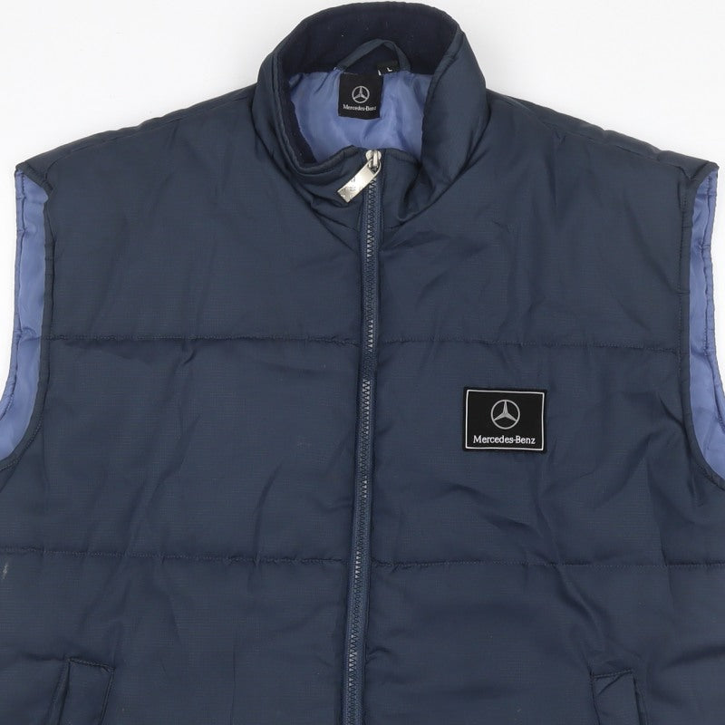 Mercedes-Benz Men’s Blue L Padded Bodywarmer Gilet Full Zip