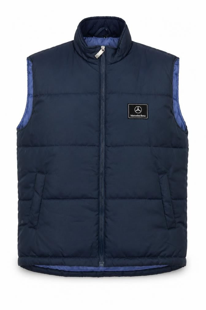 Mercedes-Benz Men’s Blue L Padded Bodywarmer Gilet Full Zip
