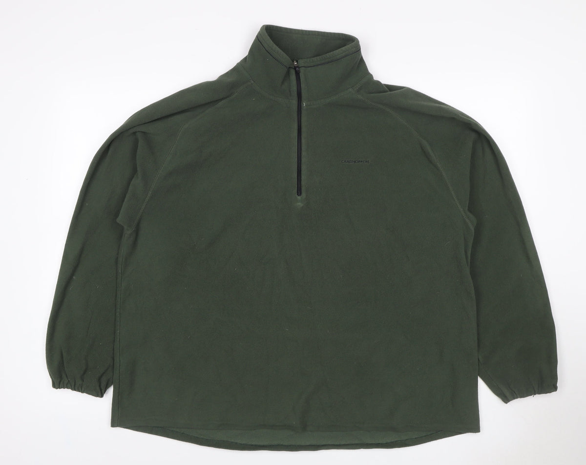 Craghoppers Men’s Green 3XL 1/4 Zip Fleece Pullover Sweatshirt