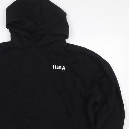 HERA Women’s Black Logo Pullover Hoodie Size L Cotton Blend