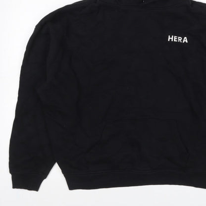 HERA Women’s Black Logo Pullover Hoodie Size L Cotton Blend