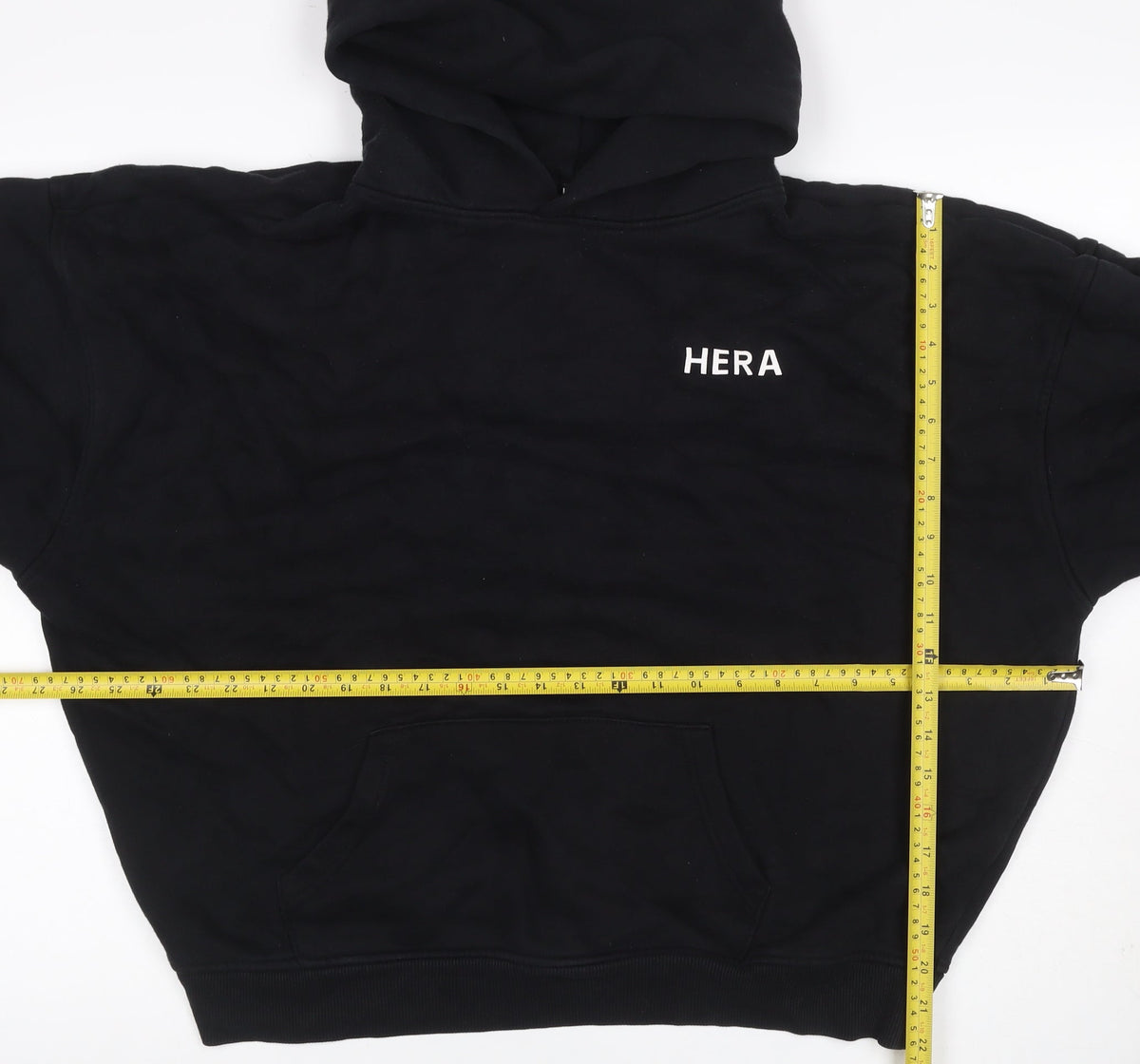 HERA Women’s Black Logo Pullover Hoodie Size L Cotton Blend