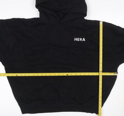 HERA Women’s Black Logo Pullover Hoodie Size L Cotton Blend