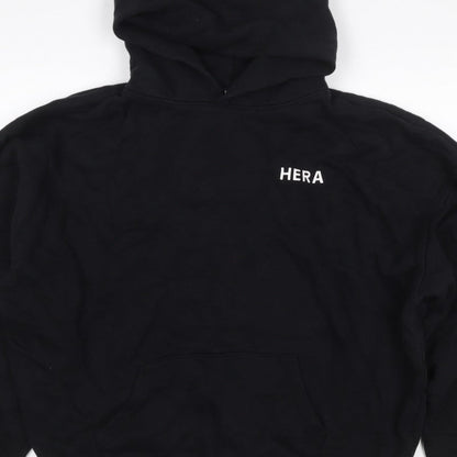 HERA Women’s Black Logo Pullover Hoodie Size L Cotton Blend