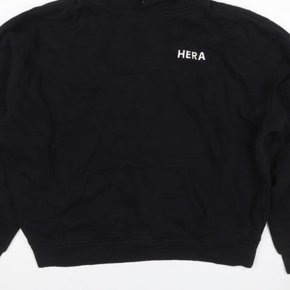 HERA Women’s Black Logo Pullover Hoodie Size L Cotton Blend