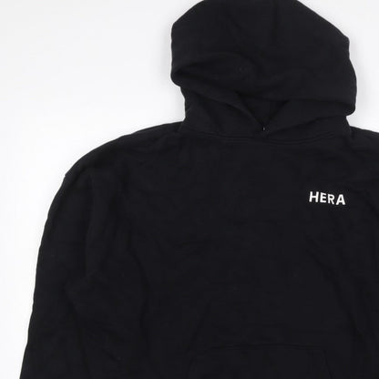 HERA Women’s Black Logo Pullover Hoodie Size L Cotton Blend