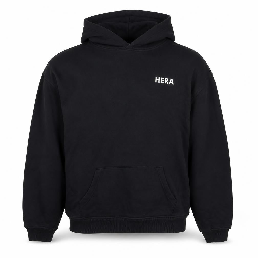 HERA Women’s Black Logo Pullover Hoodie Size L Cotton Blend