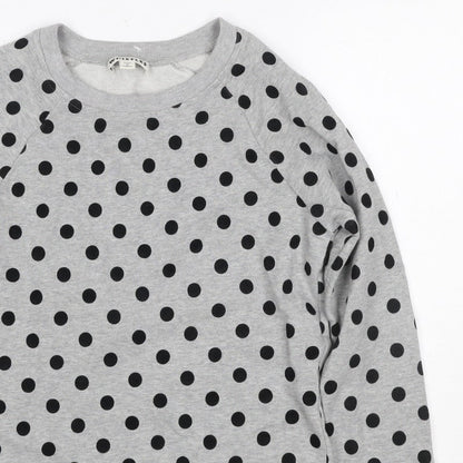Whistles Women’s Grey Black Polka Dot XS Pullover Sweatshirt