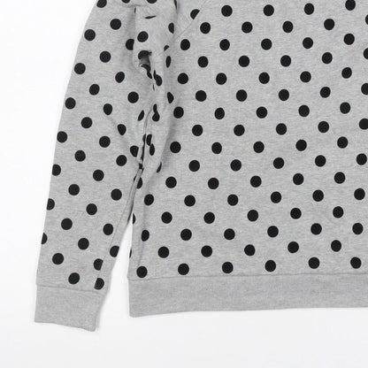 Whistles Women’s Grey Black Polka Dot XS Pullover Sweatshirt