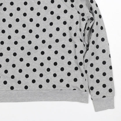 Whistles Women’s Grey Black Polka Dot XS Pullover Sweatshirt