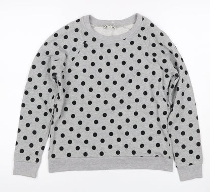 Whistles Women’s Grey Black Polka Dot XS Pullover Sweatshirt