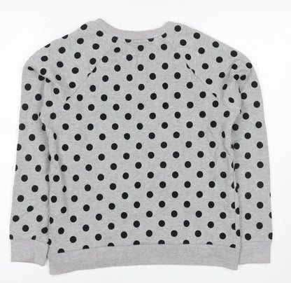 Whistles Women’s Grey Black Polka Dot XS Pullover Sweatshirt