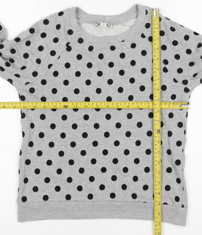Whistles Women’s Grey Black Polka Dot XS Pullover Sweatshirt